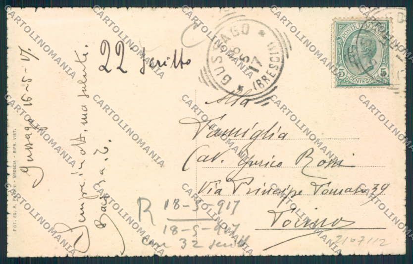 Brescia Cellatica Gussago cartolina RB4198 – retro