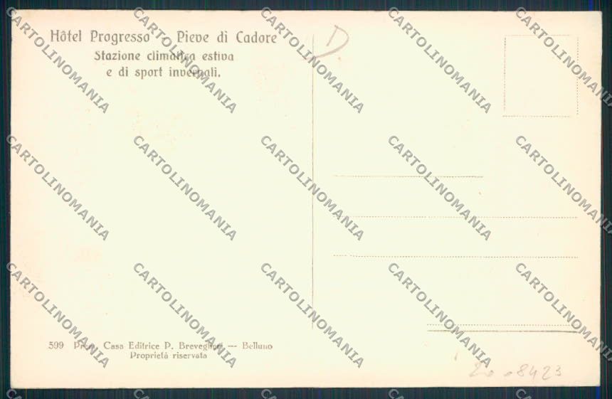 Belluno Pieve di Cadore cartolina RB4272 – retro