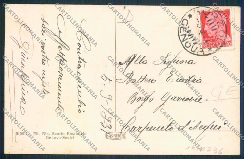 Genova Sestri PIEGHINA cartolina RB4279 – retro