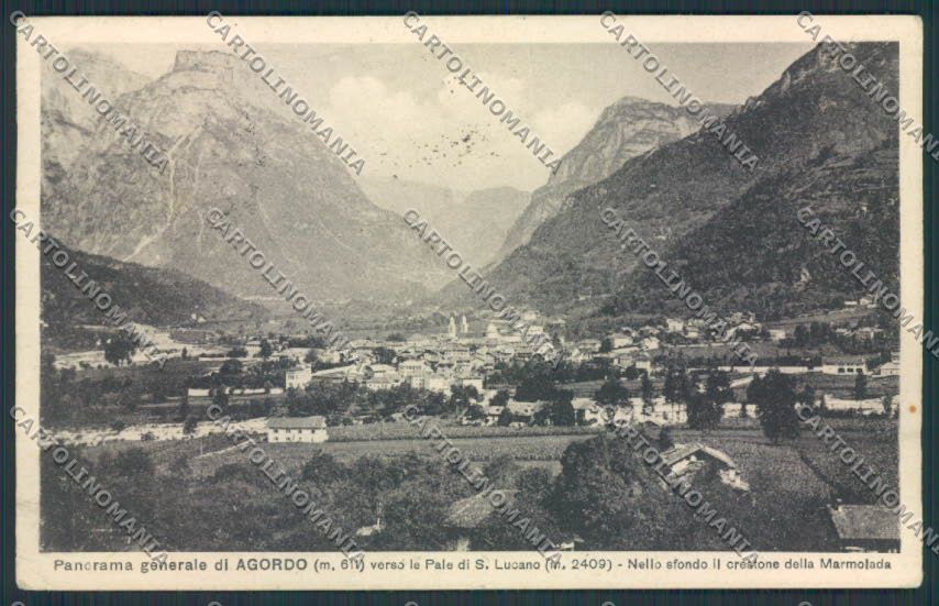 Belluno Agordo PIEGHINE cartolina RB4402 – fronte