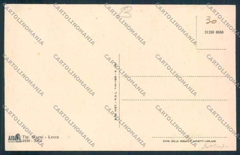 Lecco Piani Resinelli cartolina RB4594 – retro
