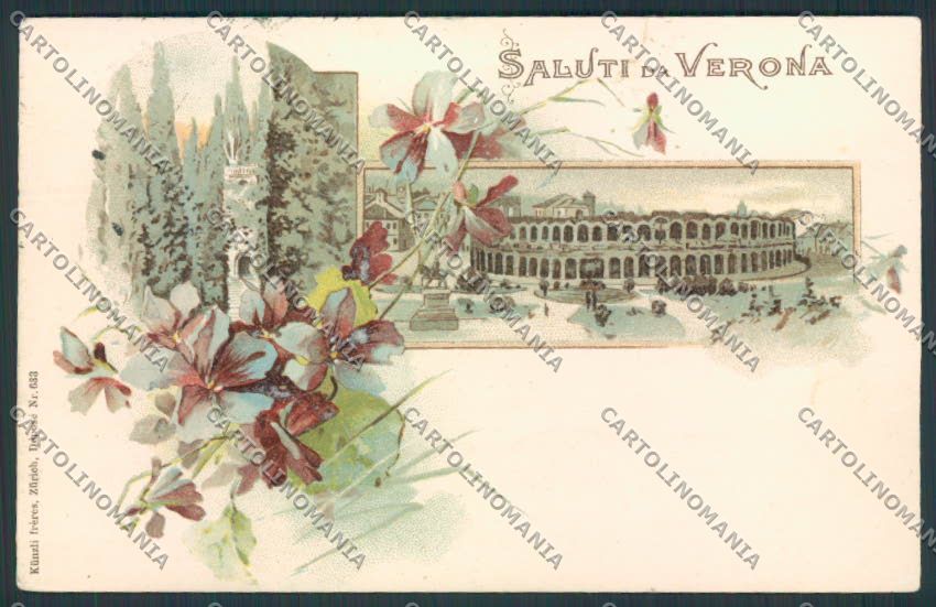 Verona città Gruss RIPARATA cartolina RB4628 – fronte