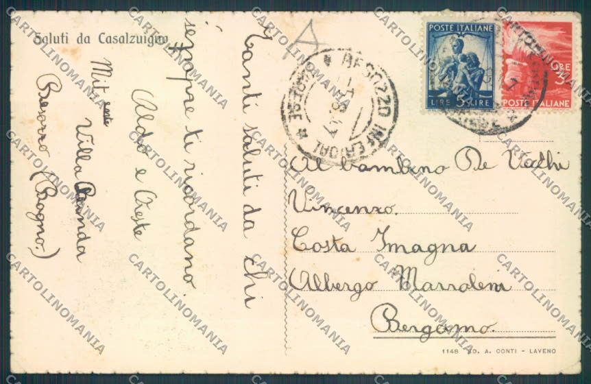 Varese Casalzuigno cartolina RB4847 – retro