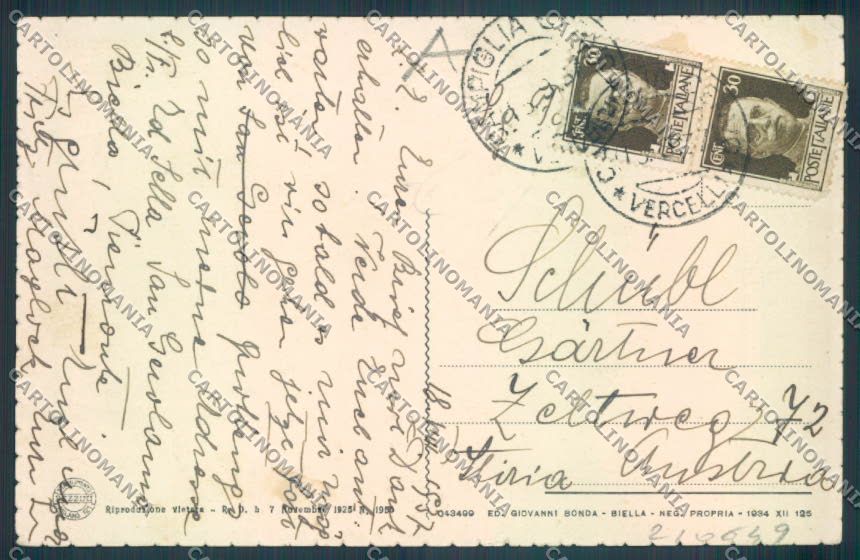 Biella Quittengo cartolina RB4868 – retro