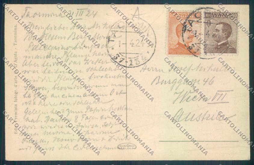 Messina Taormina Carretto Siciliano cartolina RB4886 – retro