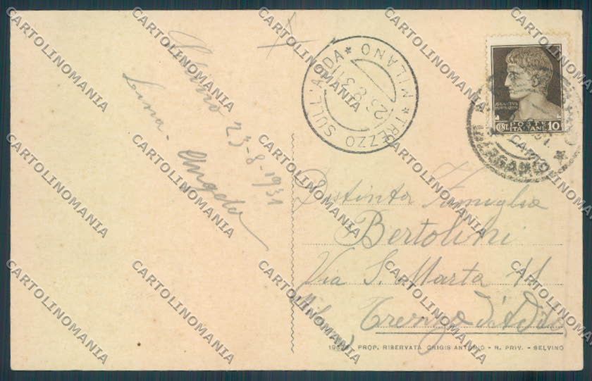 Bergamo Selvino Alpinismo BORDO ABRASO cartolina RB4908 – retro