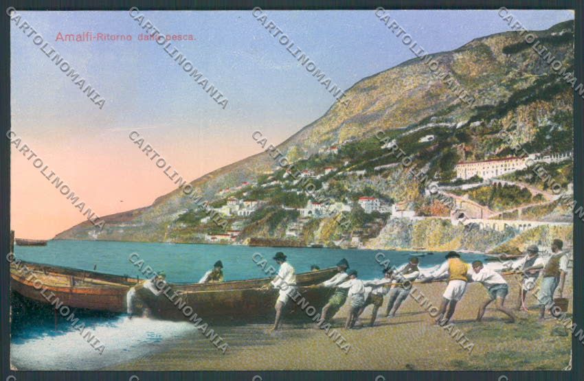 Salerno Amalfi Barca cartolina RB4978 – fronte