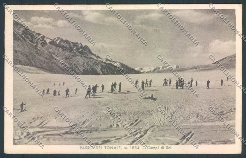 Brescia Passo del Tonale Nevicata Sci cartolina RB4990 – fronte
