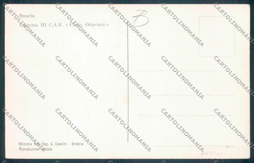 Brescia Città Caserma cartolina RB5004 – retro