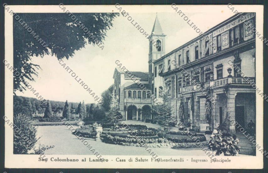 Milano San Colombano al Lambro Casa di Salute PIEGA cartolina RB5137 – fronte