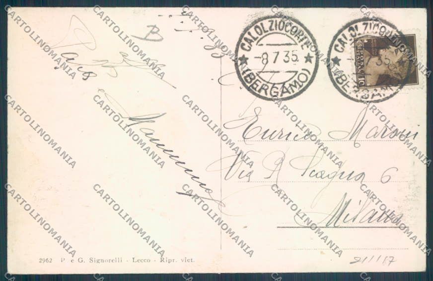 Lecco Calolziocorte cartolina RB5141 – retro