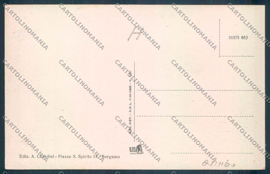 Bergamo Scanzorosciate Negrone Tram cartolina RB5253 – retro
