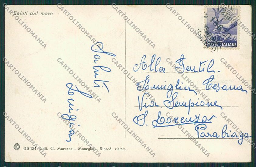 Genova Moneglia cartolina RB5265 – retro