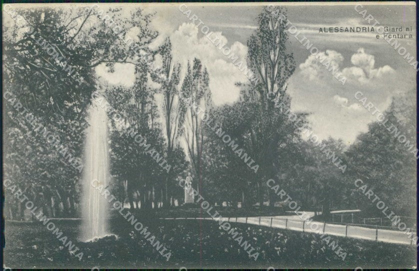 Alessandria Città Giardini Fontana cartolina RB5379 – fronte