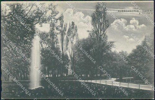 Alessandria Città Giardini Fontana cartolina RB5379 – fronte