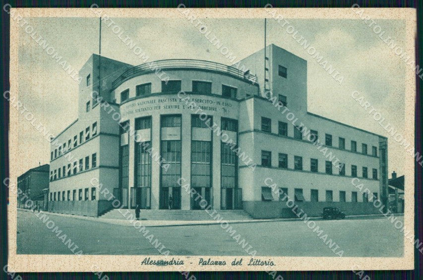 Alessandria Città Palazzo del Littorio Fascismo cartolina RB5382 – fronte