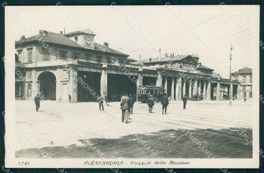 Alessandria Città Piazzale della Stazione Tram Foto cartolina RB5391 – fronte