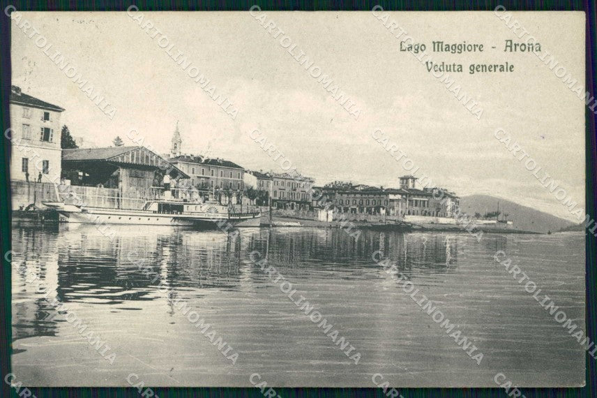 Novara Arona Lago Maggiore Veduta Generale Battello cartolina RB5395 – fronte