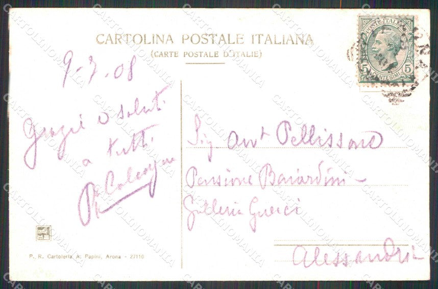 Novara Arona Lago Maggiore Veduta Generale Battello cartolina RB5395 – retro