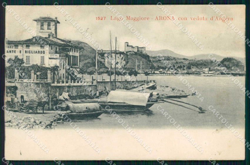 Novara Arona Lago Maggiore Barche Fotocromo 1527 cartolina RB5402 – fronte