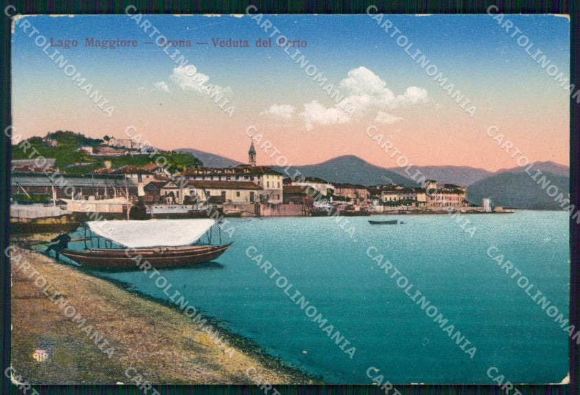 Novara Arona Lago Maggiore Veduta del Porto Barche cartolina RB5404 – fronte