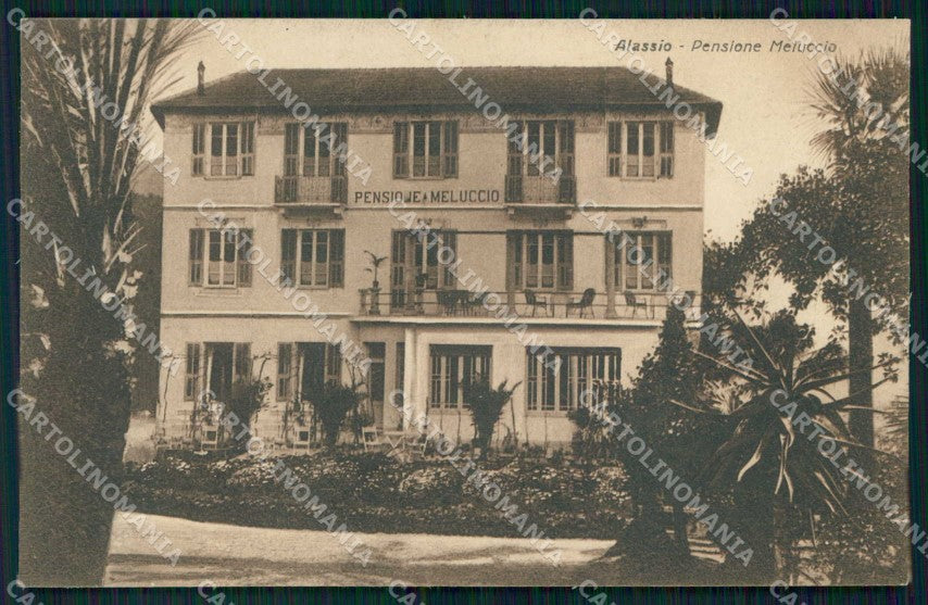Savona Alassio Pensione Meluccio cartolina RB5414 – fronte