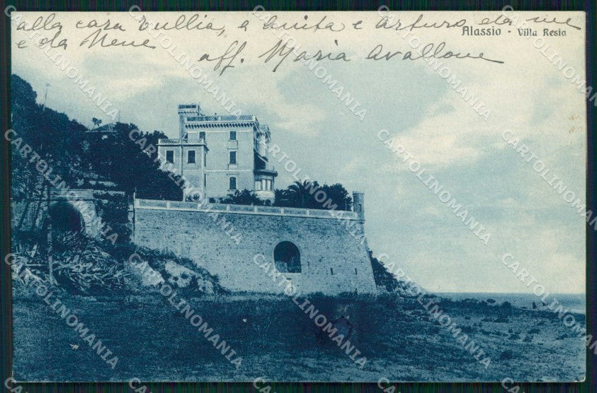 Savona Alassio Villa Resia cartolina RB5415 – fronte