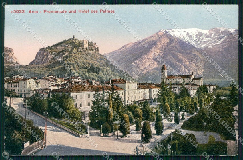 Trento Arco Passeggiata Hotel des Palmes cartolina RB5443 – fronte