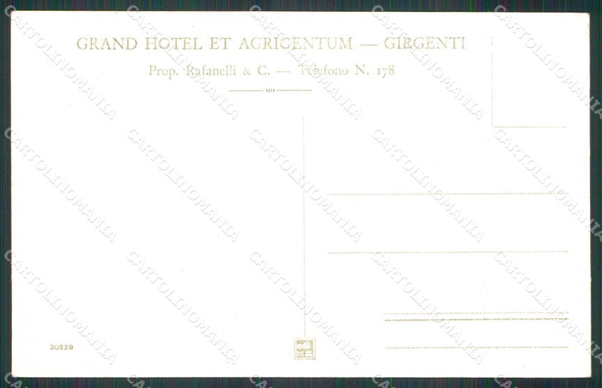 Agrigento Città Grand Hotel et Agrigentum cartolina RB5483 – retro