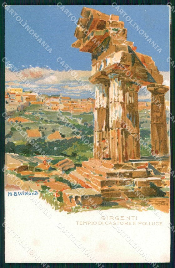 Agrigento Città Tempio di Castore Polluce Wieland cartolina RB5484 – fronte