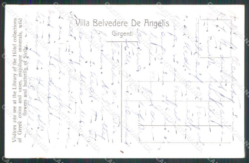 Agrigento Città Villa Belvedere De Angelis cartolina RB5485 – retro