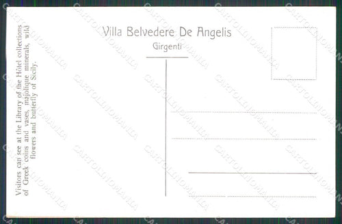 Agrigento Città Villa Belvedere De Angelis cartolina RB5486 – retro