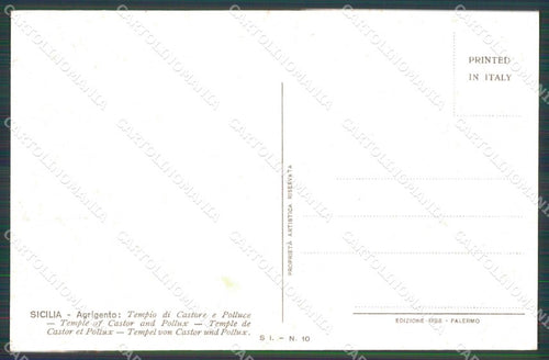 Agrigento Città Tempio di Castore Polluce cartolina RB5488 – retro