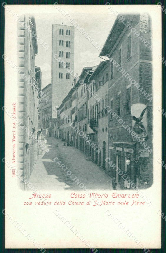 Arezzo Città Corso Vittorio Emanuele Alterocca 1235 Alinari cartolina RB5496 – fronte