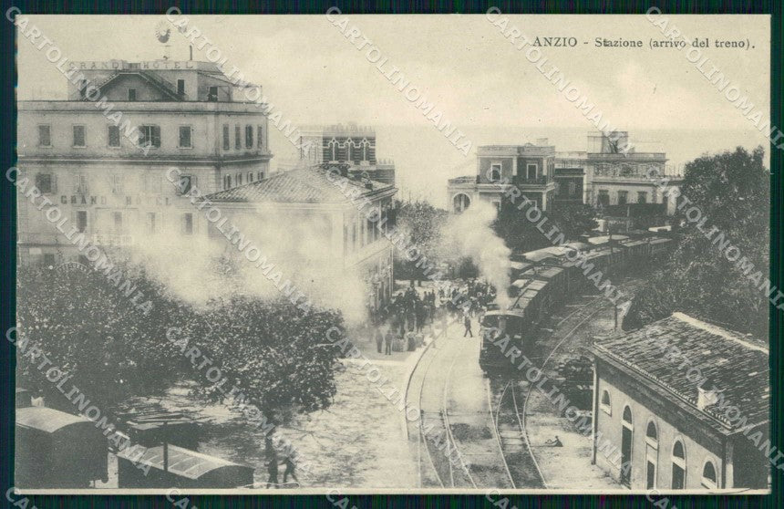 Roma Anzio Stazione Treno in Arrivo cartolina RB5505 – fronte