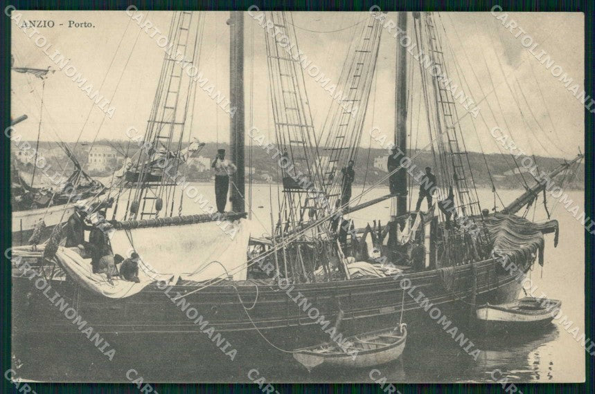Roma Anzio Porto con Barche Veliero cartolina RB5513 – fronte
