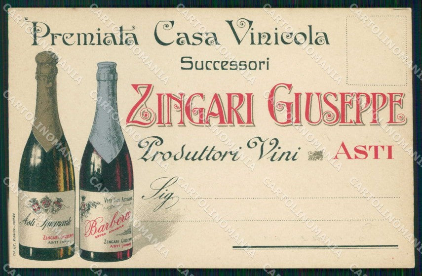 Asti Città Premiata Casa Vinicola Pubblicitaria ABRASA cartolina RB5535 – fronte