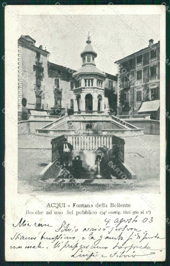 Alessandria Acqui Terme Fontana della Bollente cartolina RB5542 – fronte