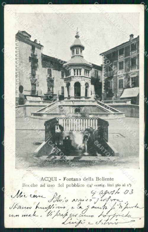 Alessandria Acqui Terme Fontana della Bollente cartolina RB5542 – fronte