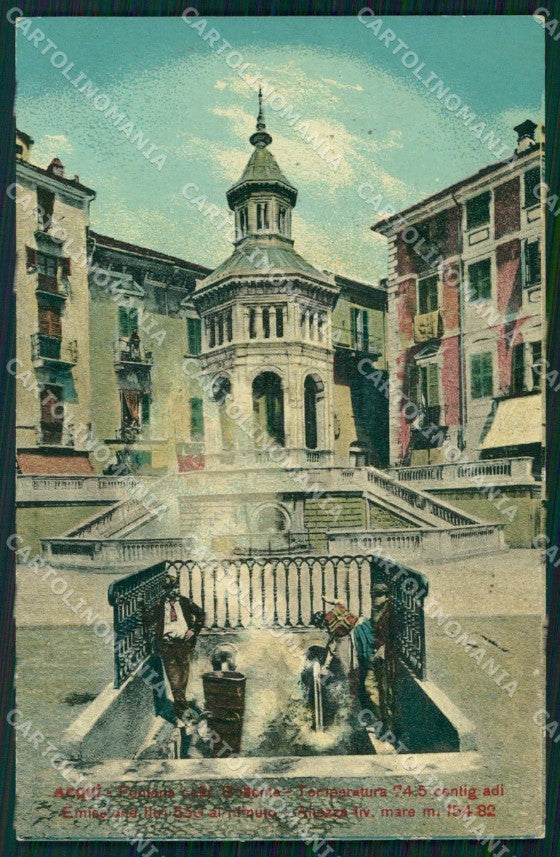 Alessandria Acqui Terme Fontana della Bollente cartolina RB5547 – fronte