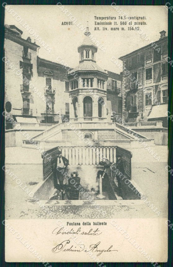 Alessandria Acqui Terme Fontana della Bollente PIEGHINA cartolina RB5548 – fronte