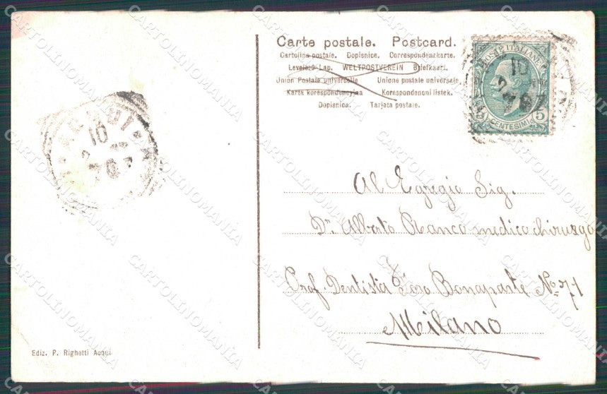 Alessandria Acqui Terme Fontana della Bollente PIEGHINA cartolina RB5548 – retro