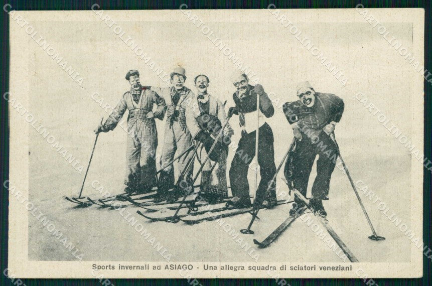 Vicenza Asiago Allegra Squadra Sciatori Veneziani Sci Clown cartolina RB5560 – fronte