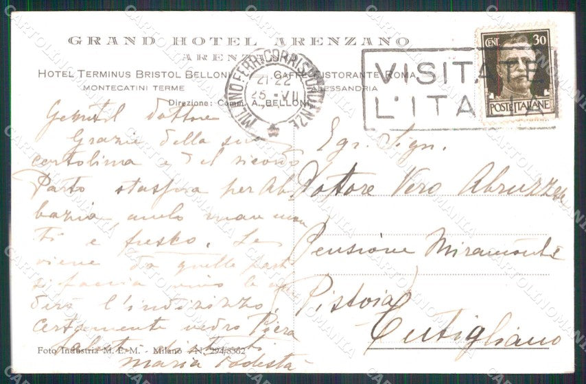 Genova Arenzano Grand Hotel Arenzano cartolina RB5562 – retro