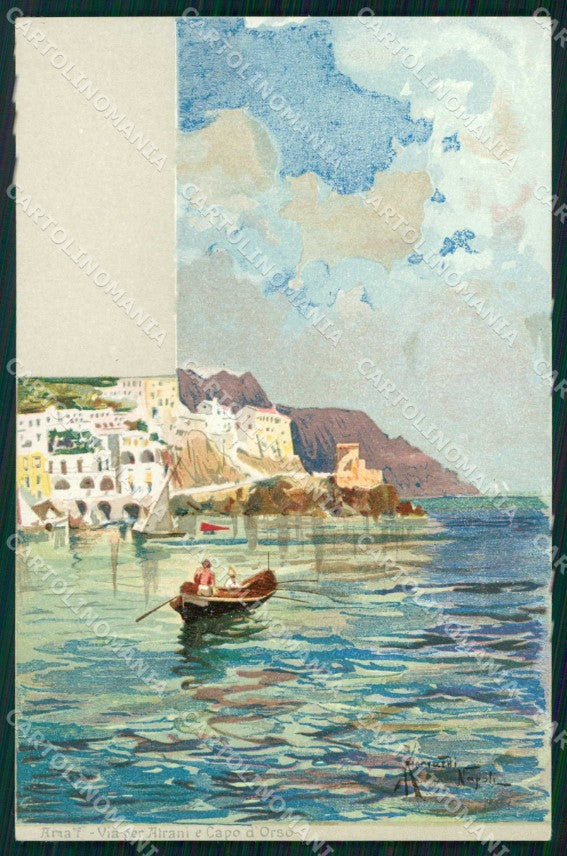 Salerno Amalfi Via per Atrani Capo d'Orso Ricciardi cartolina RB5581 – fronte
