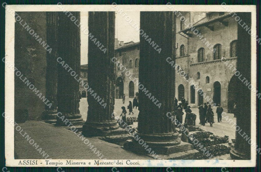 Perugia Assisi Tempio Minerva Mercato dei Cocci cartolina RB5594 – fronte