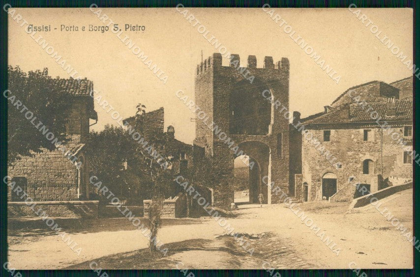 Perugia Assisi Porta Borgo San Pietro cartolina RB5595 – fronte