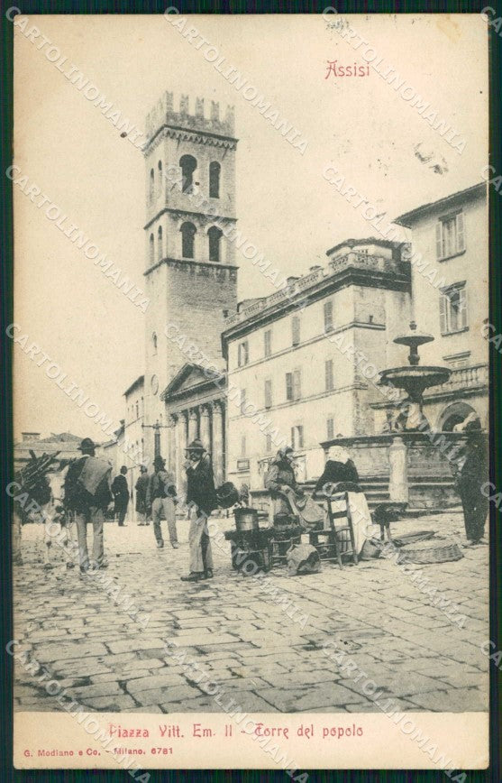 Perugia Assisi Piazza Vitt Eman II Modiano 6781 cartolina RB5597 – fronte