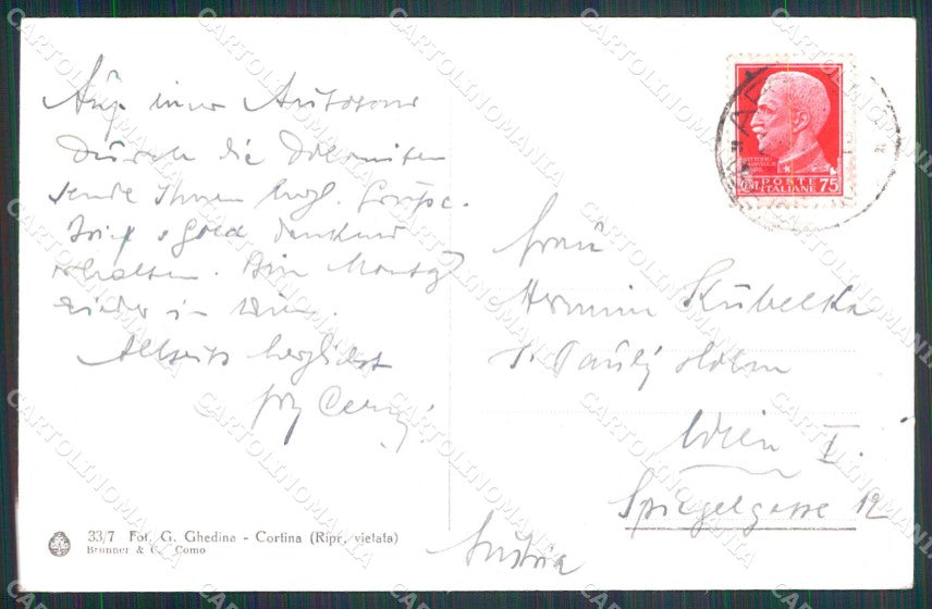Belluno Livinallongo del Col di Lana Arabba Brunner 33 7 cartolina RB5601 – retro