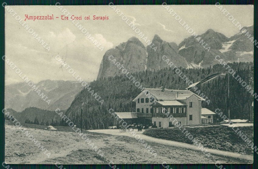 Belluno Cortina d'Ampezzo Tre Croci col Sorapis Stengel 33154 cartolina RB5605 – fronte
